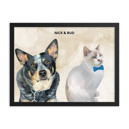 Custom Two Pets Portrait