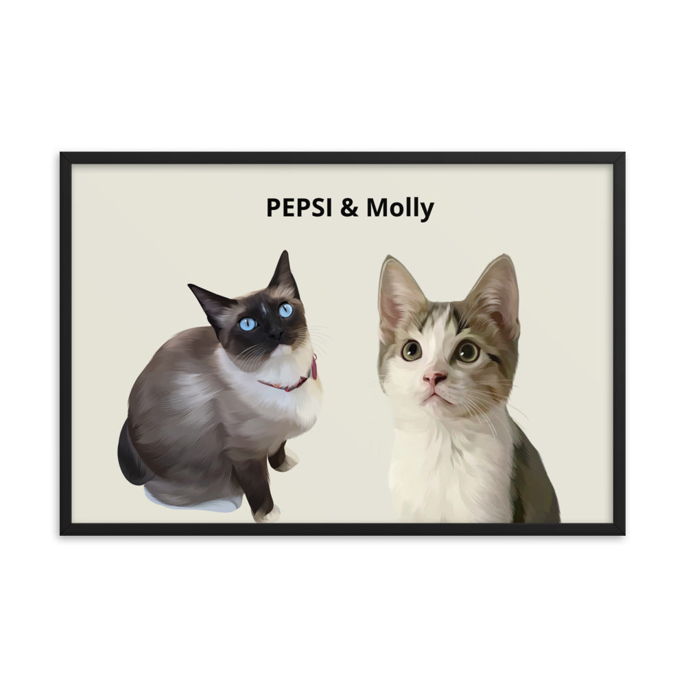 Custom Two Pets Portrait