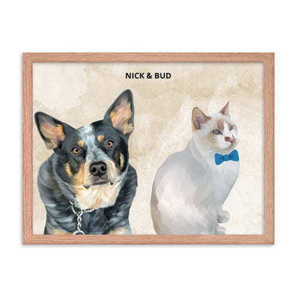 Custom Two Pets Portrait