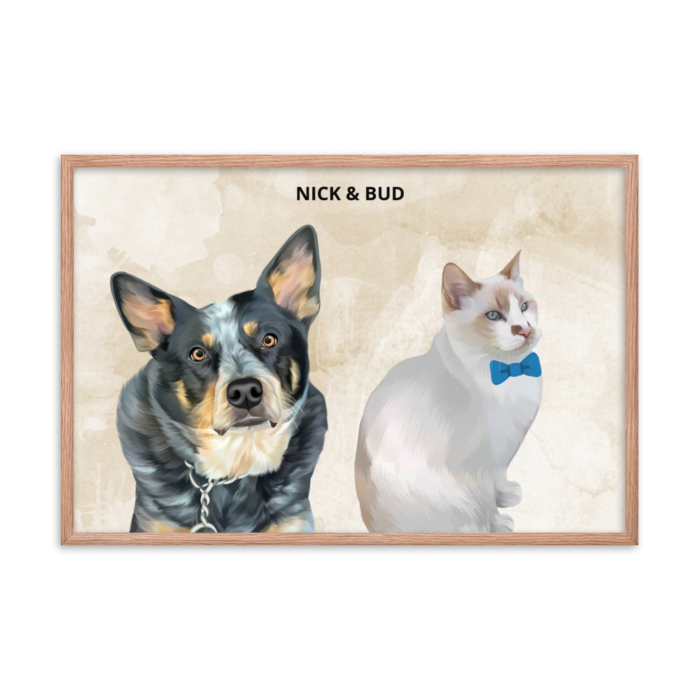 Custom Two Pets Portrait